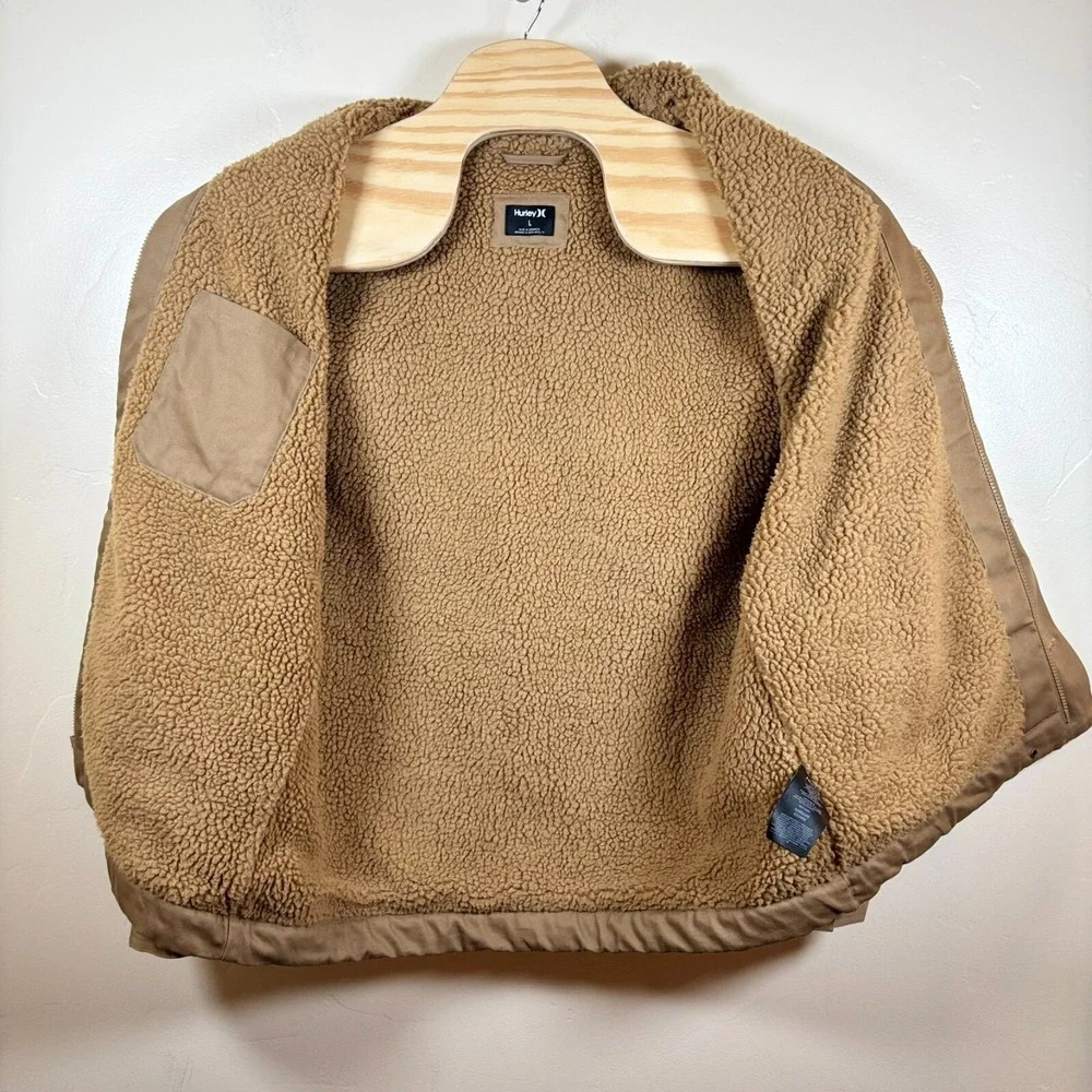 Hurley Military Sherpa Jacket Men's Large Beechtree Canvas Chore Barn Coat